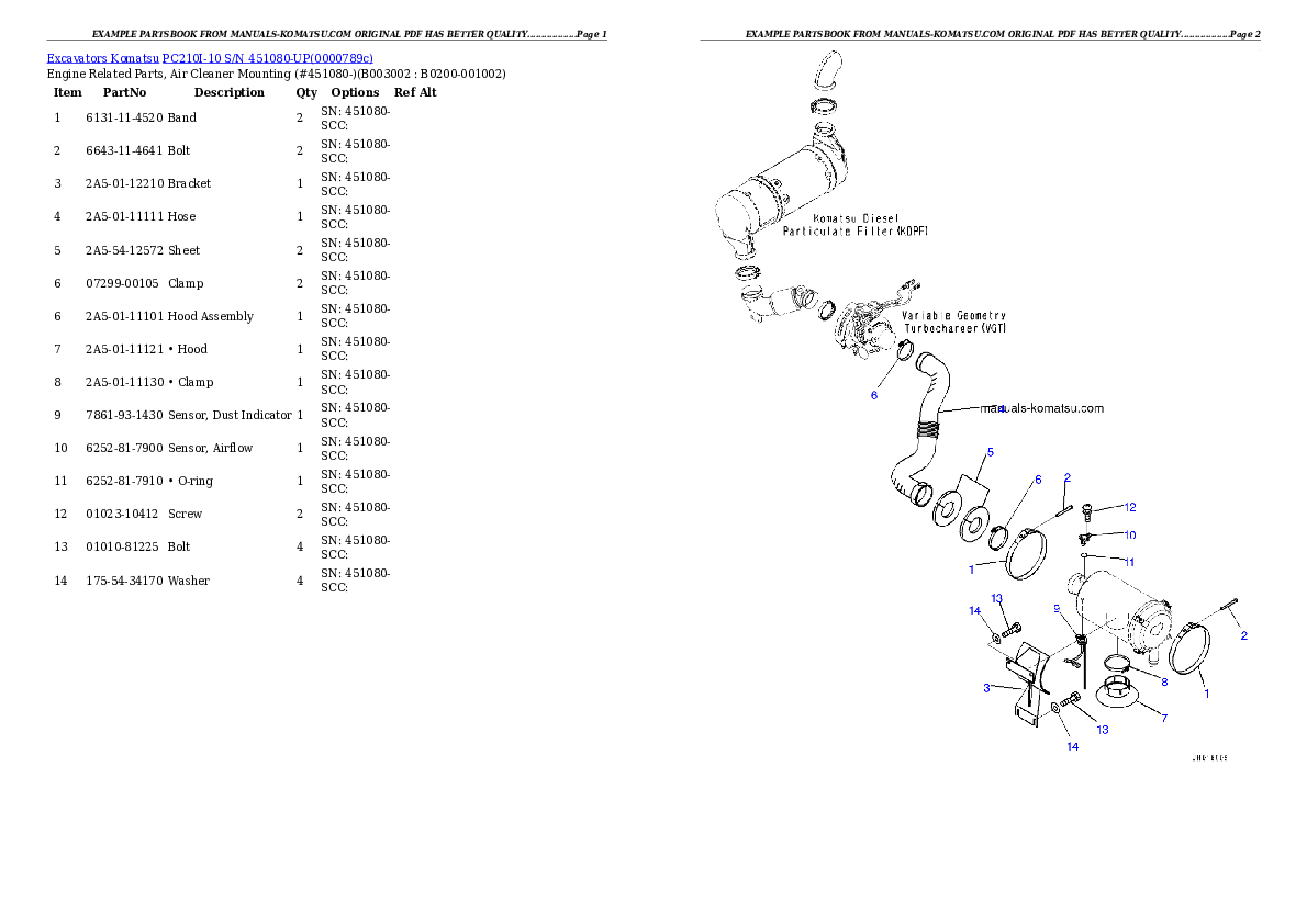 Protected: PC210I-10 S/N 451080-UP Partsbook