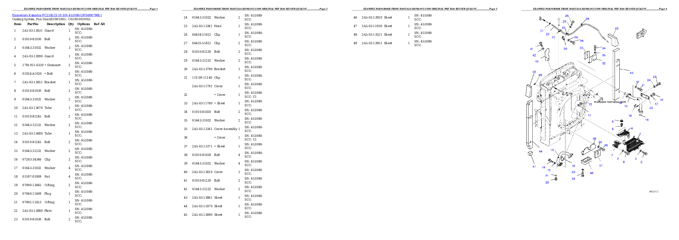 Protected: PC210LCI-10 S/N 451080-UP (EU Standard Machine) Partsbook