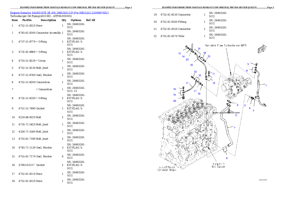 Protected: SAA4D107E-2B S/N 26603261-UP (For HB215LC-2) Partsbook