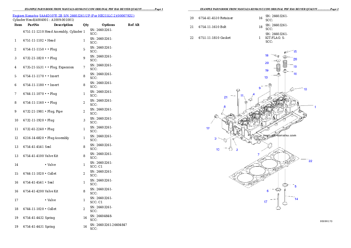 Protected: SAA4D107E-2B S/N 26603261-UP (For HB215LC-2) Partsbook