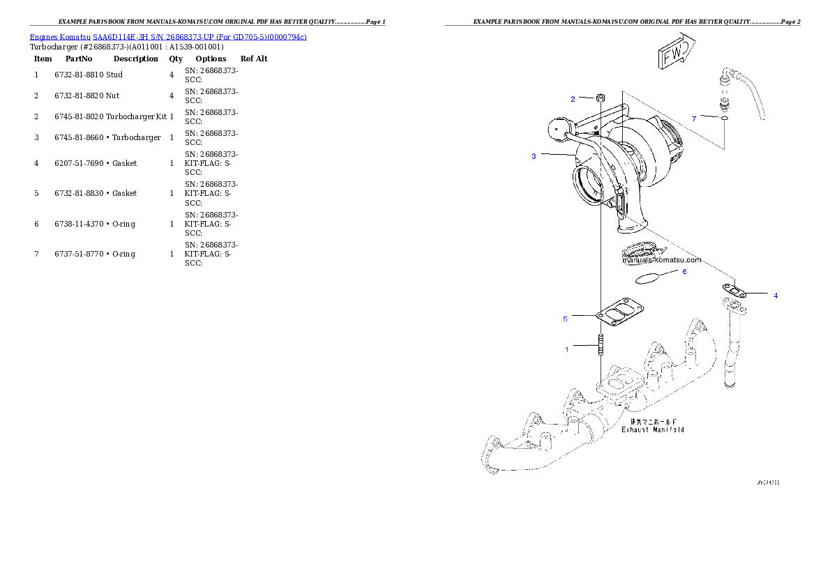 Protected: SAA6D114E-3H S/N 26868373-UP (For GD705-5) Partsbook