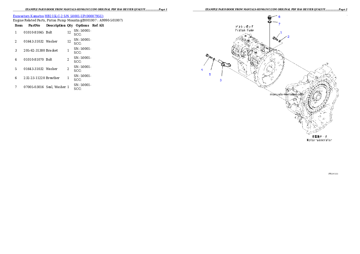 Protected: HB215LC-2 S/N 50001-UP Partsbook
