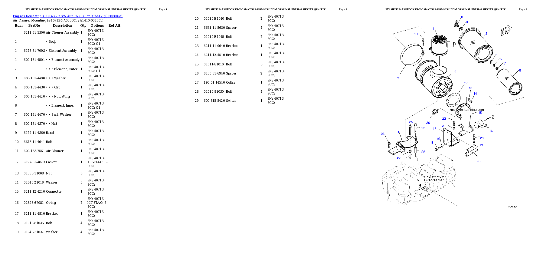 Protected: SA6D140-2C S/N 40713-UP (For D355C-3) Partsbook