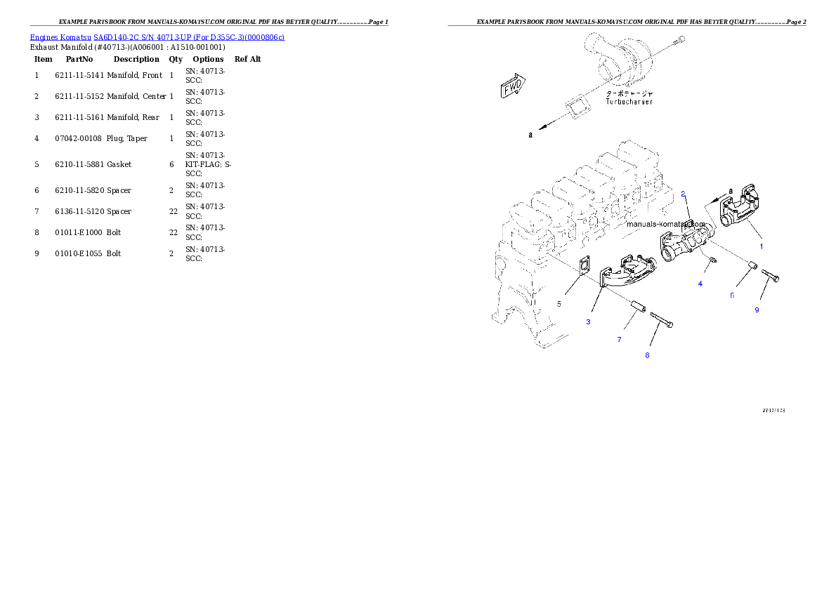 Protected: SA6D140-2C S/N 40713-UP (For D355C-3) Partsbook