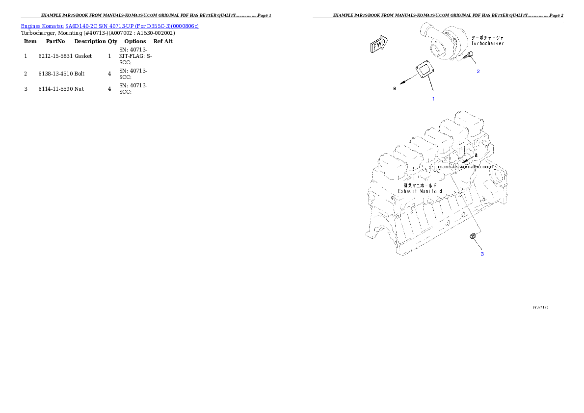 Protected: SA6D140-2C S/N 40713-UP (For D355C-3) Partsbook