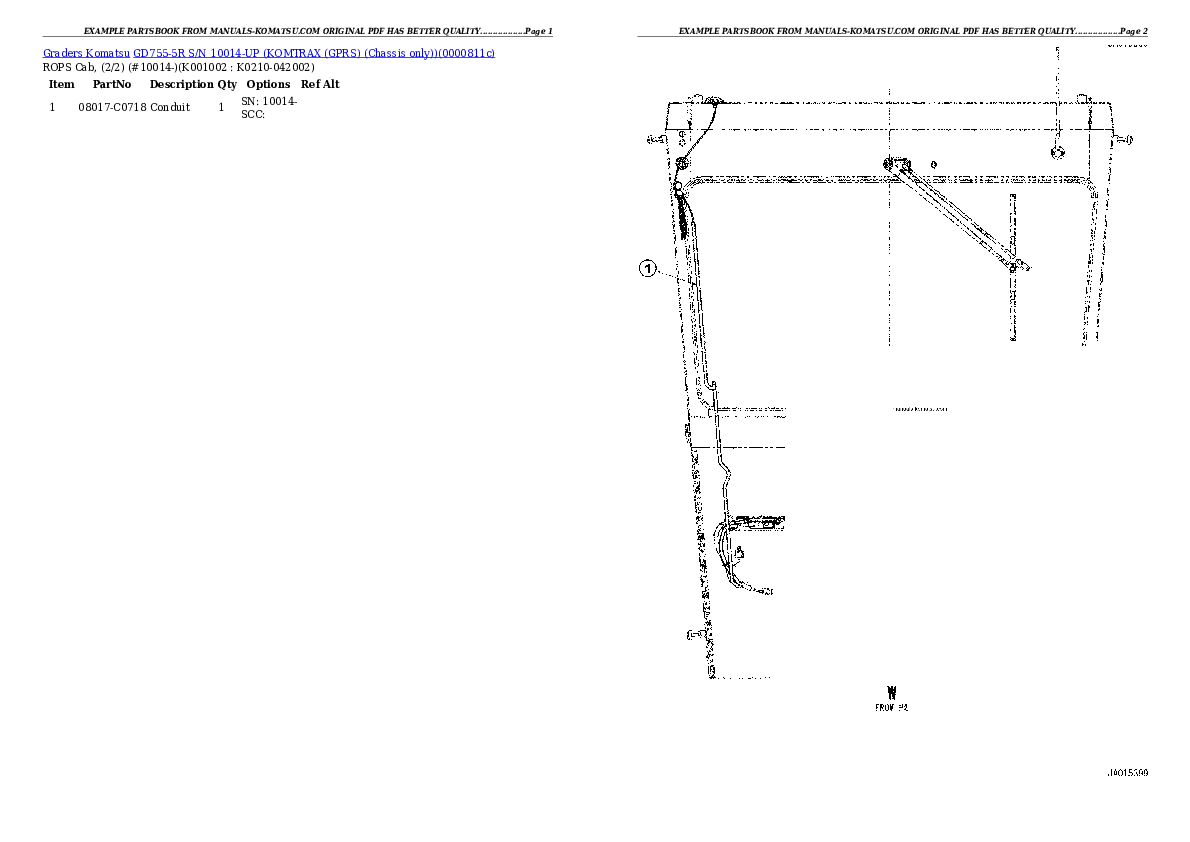 GD755-5R S/N 10014-UP (KOMTRAX (GPRS) (Chassis only)) Partsbook