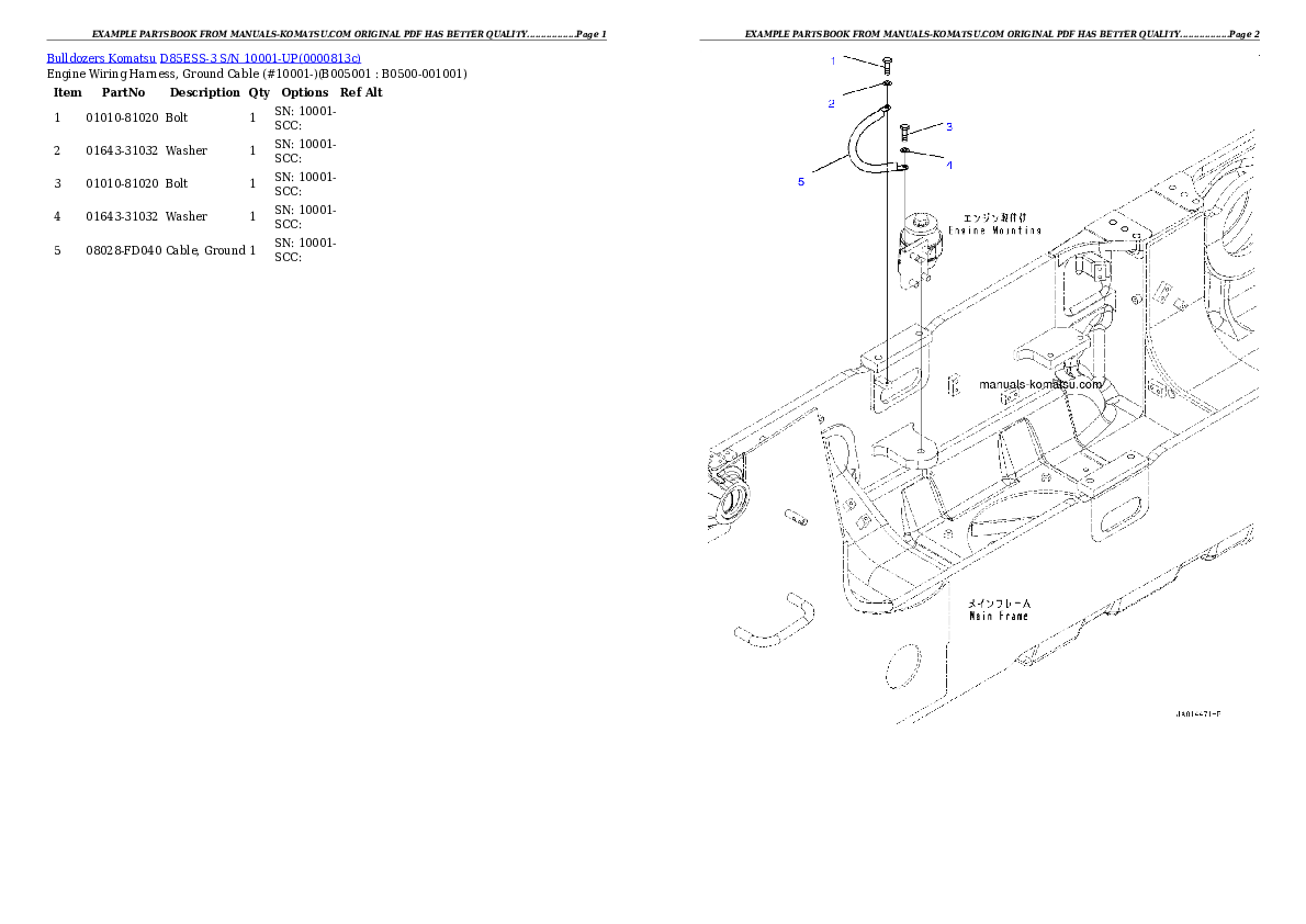 Protected: D85ESS-3 S/N 10001-UP Partsbook