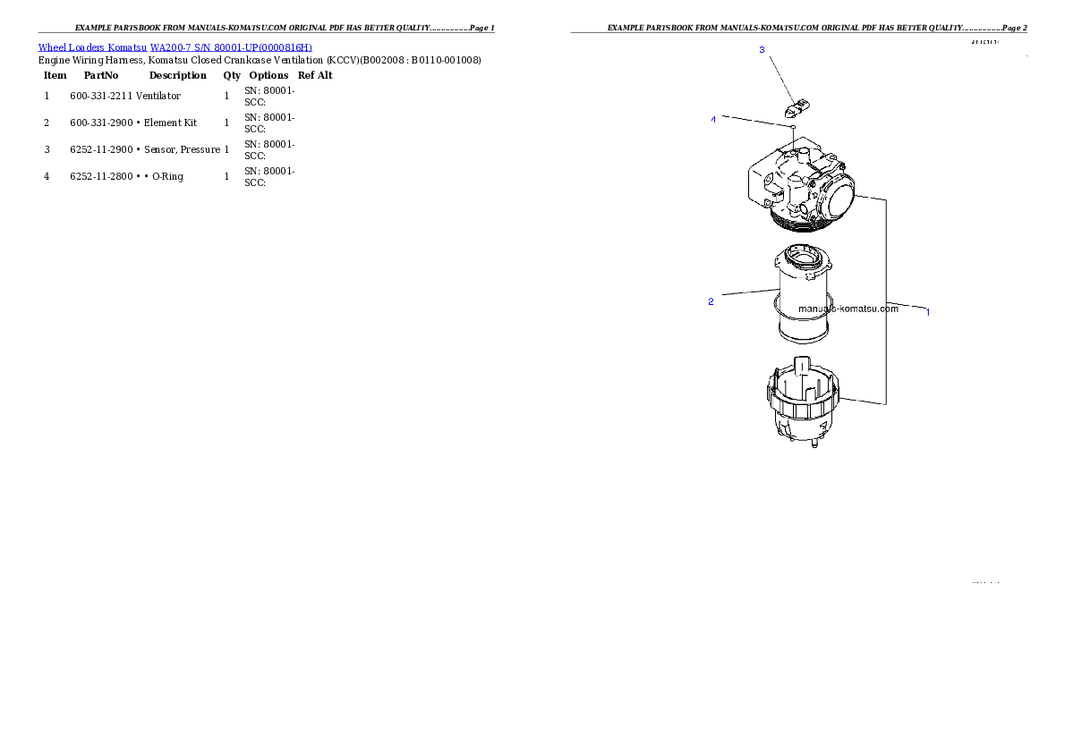 Protected: WA200-7 S/N 80001-UP Partsbook