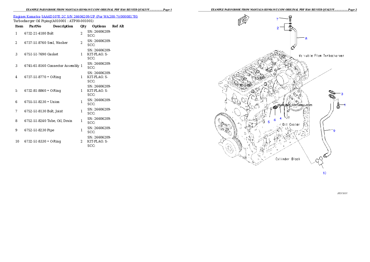 Protected: SAA4D107E-2C S/N 26606209-UP (For WA200-7) Partsbook