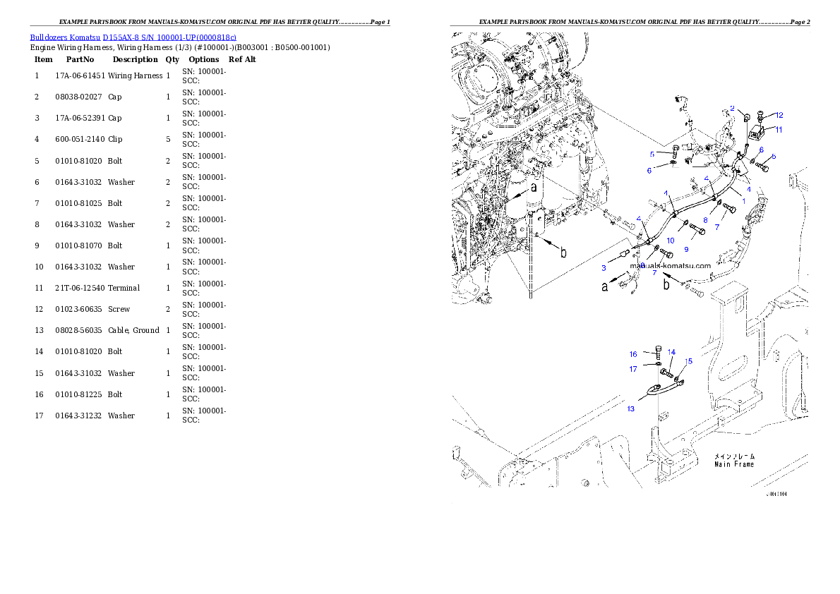Protected: D155AX-8 S/N 100001-UP (LGP (Low Ground Pressure) Specification) Partsbook