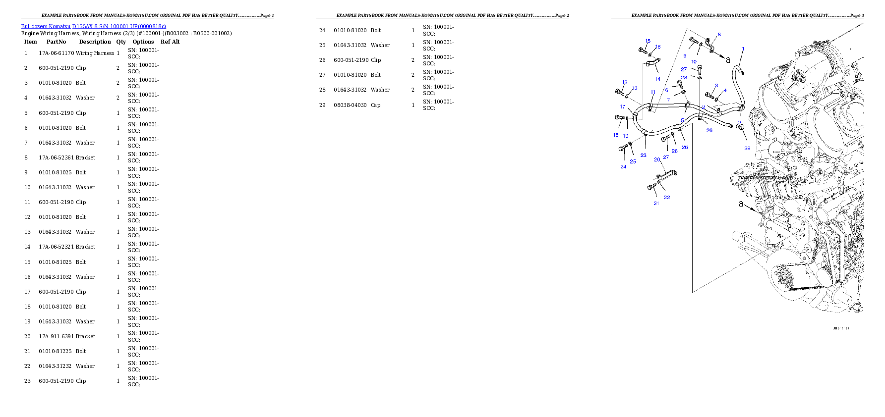 Protected: D155AX-8 S/N 100001-UP (LGP (Low Ground Pressure) Specification) Partsbook
