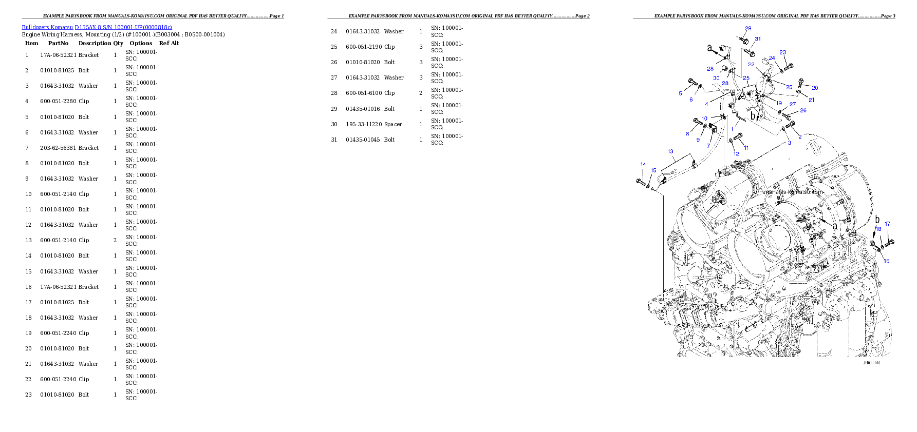 Protected: D155AX-8 S/N 100001-UP (LGP (Low Ground Pressure) Specification) Partsbook