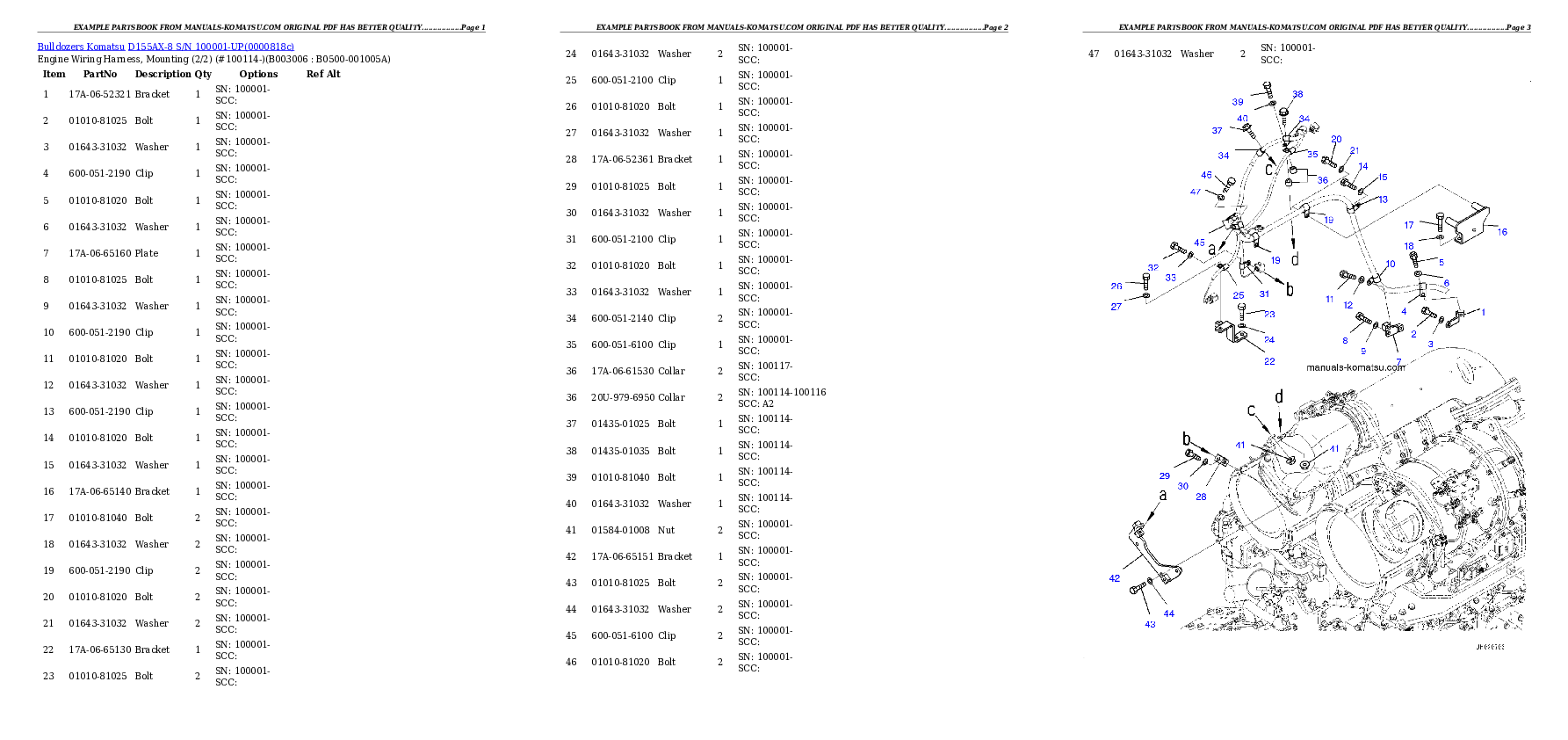 Protected: D155AX-8 S/N 100001-UP (LGP (Low Ground Pressure) Specification) Partsbook