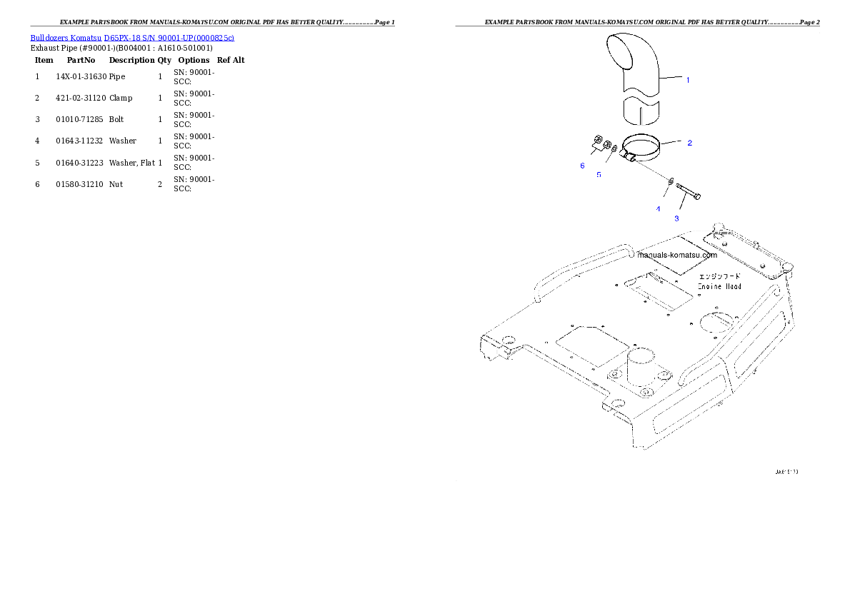 Protected: D65PX-18 S/N 90001-UP Partsbook