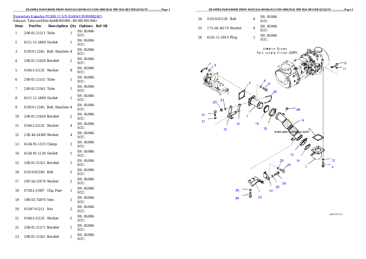 Protected: PC490-11 S/N 85006-UP Partsbook