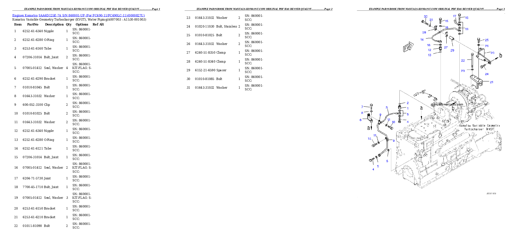 Protected: SAA6D125E-7A S/N 860001-UP (For PC490-11/PC490LC-11) Partsbook