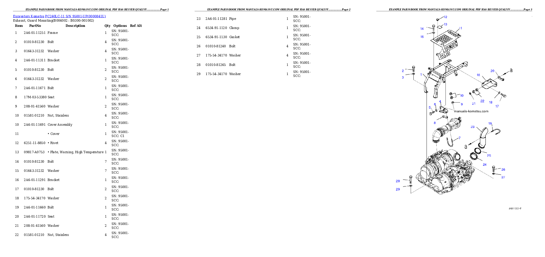 Protected: PC240LC-11 S/N 95001-UP Partsbook