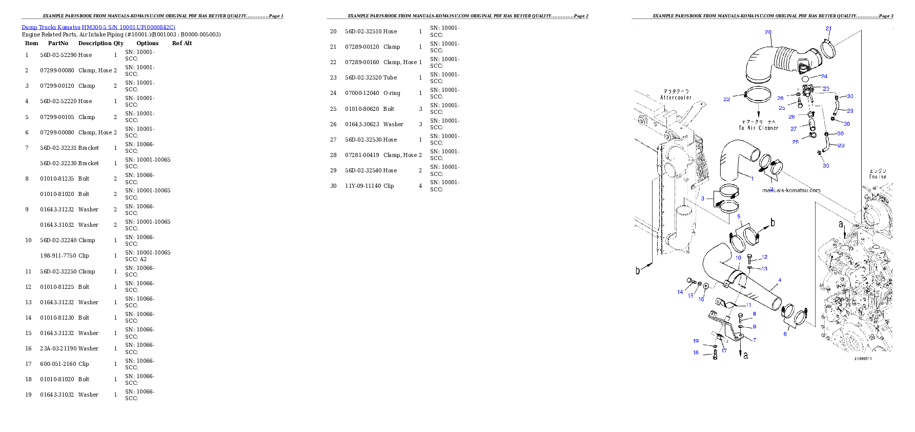HM300-5 S/N 10001-UP Partsbook