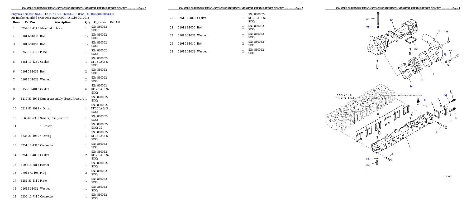 Protected: SAA6D125E-7B S/N 860032-UP (For HM300-5) Partsbook