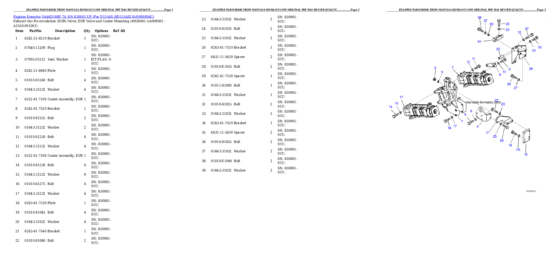 Protected: SAA6D140E-7A S/N 830001-UP (For D155AX-8/D155AXI-8) Partsbook