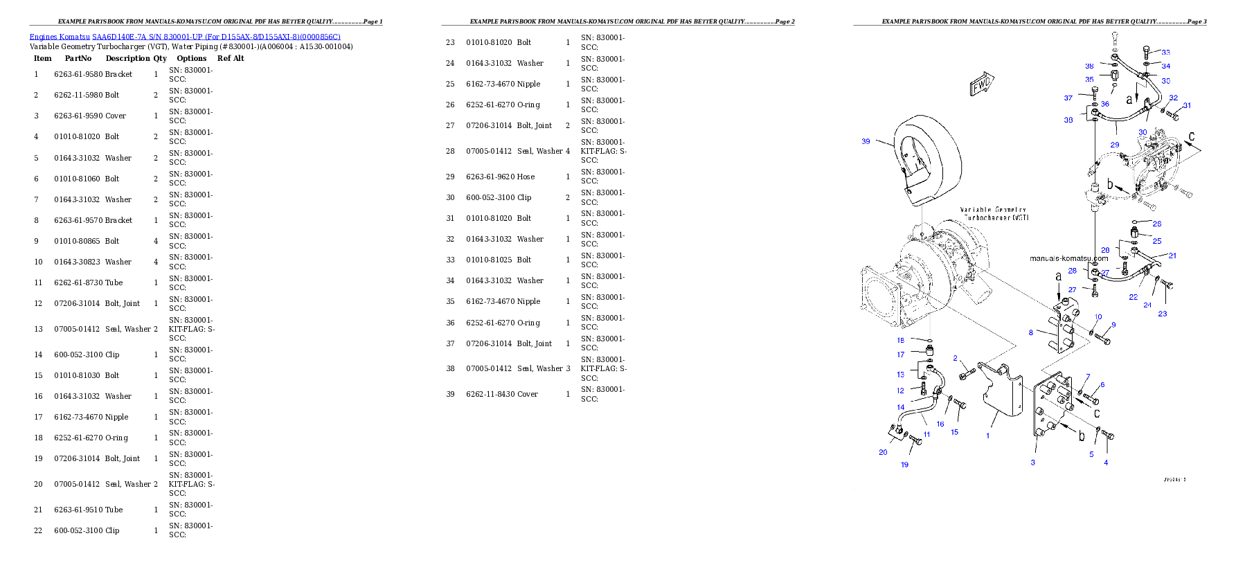 Protected: SAA6D140E-7A S/N 830001-UP (For D155AX-8/D155AXI-8) Partsbook