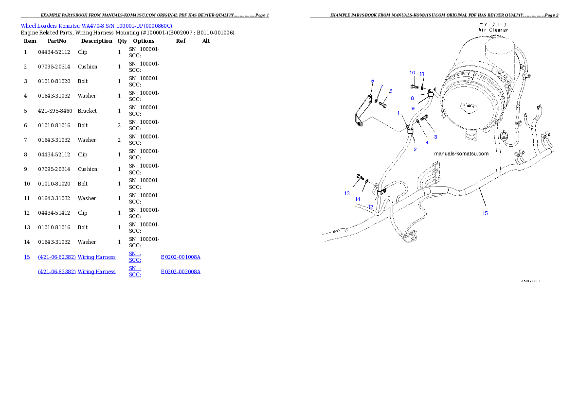 Protected: WA470-8 S/N 100001-UP Partsbook