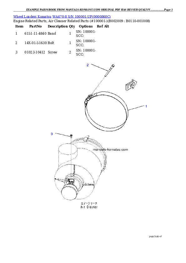 Protected: WA470-8 S/N 100001-UP Partsbook