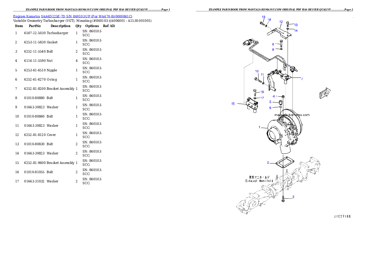 Protected: SAA6D125E-7D S/N 860103-UP (For WA470-8) Partsbook