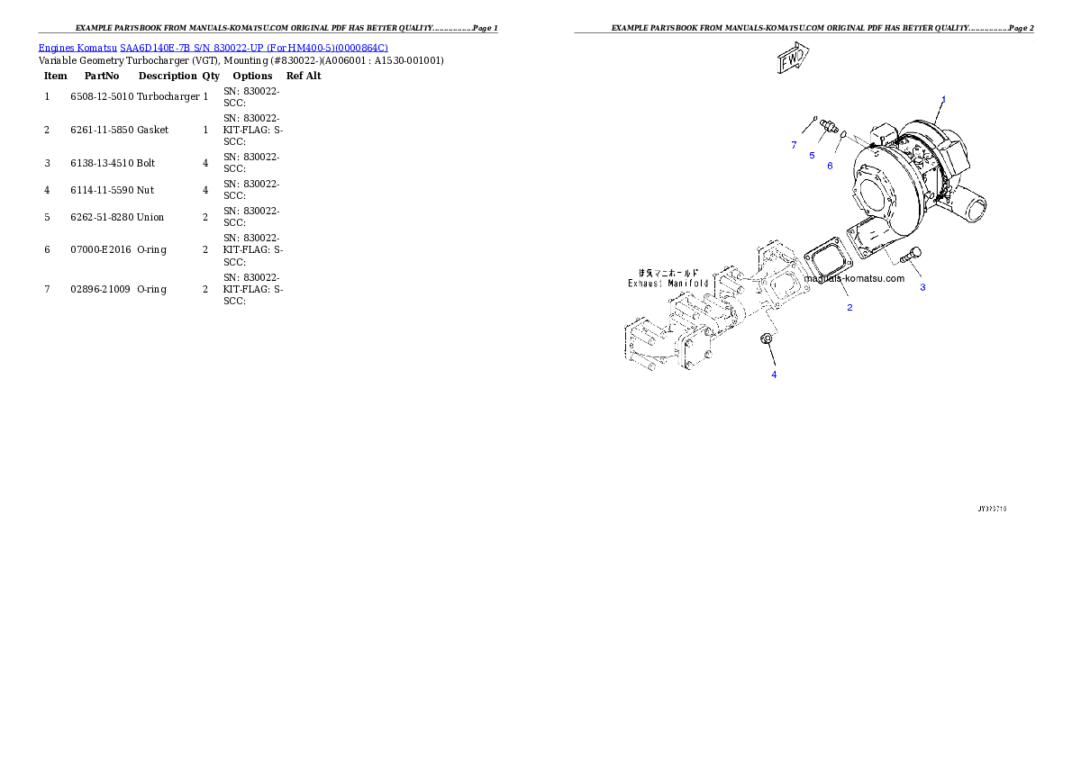 Protected: SAA6D140E-7B S/N 830022-UP (For HM400-5) Partsbook