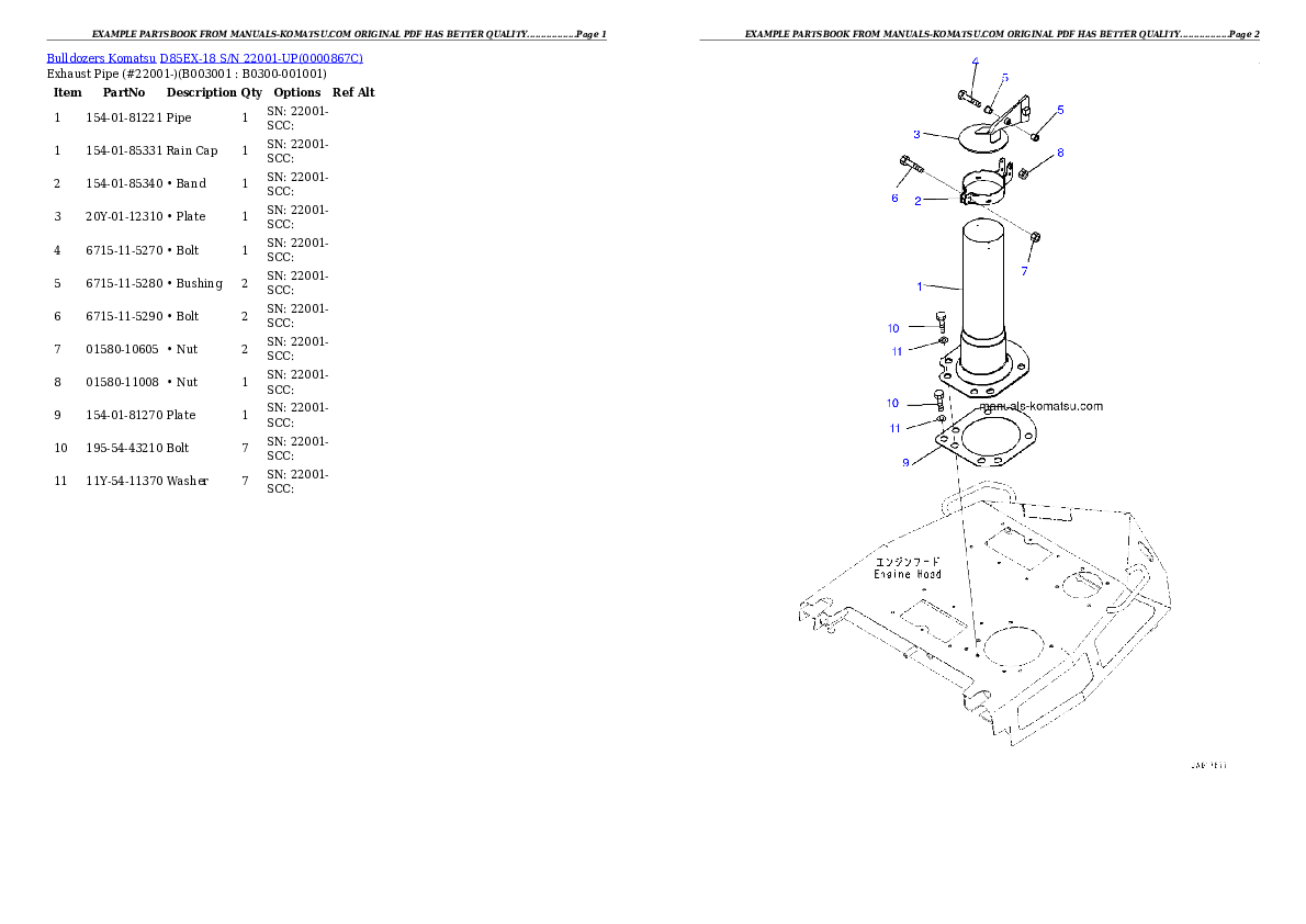 Protected: D85EX-18 S/N 22001-UP Partsbook