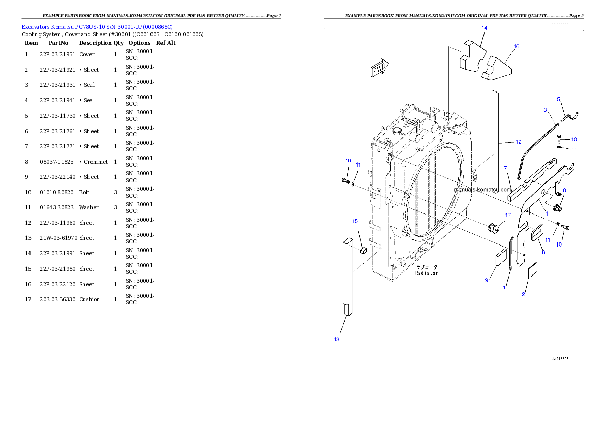 Protected: PC78US-10 S/N 30001-UP Partsbook