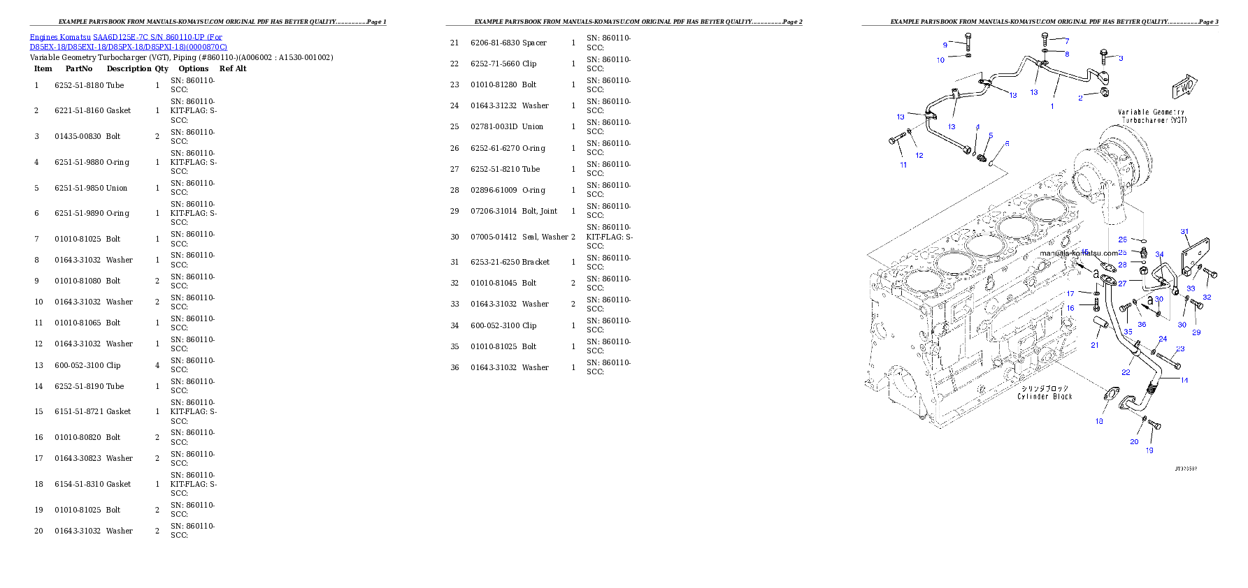 Protected: SAA6D125E-7C S/N 860110-UP (For D85EX-18/D85EXI-18/D85PX-18/D85PXI-18) Partsbook
