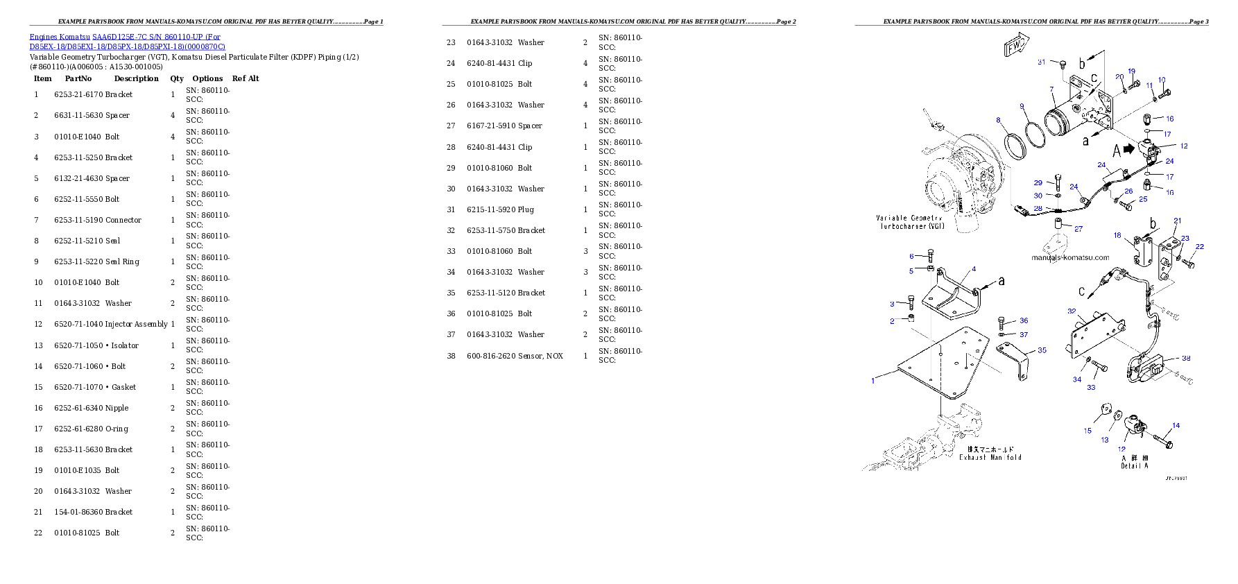 Protected: SAA6D125E-7C S/N 860110-UP (For D85EX-18/D85EXI-18/D85PX-18/D85PXI-18) Partsbook