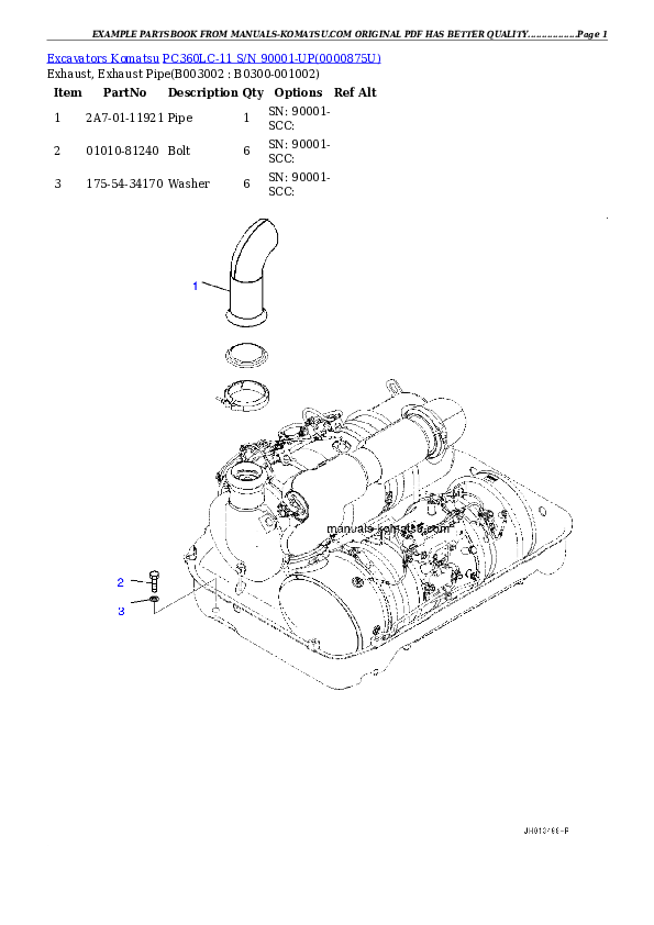 Protected: PC360LC-11 S/N 90001-UP (For North America) Partsbook