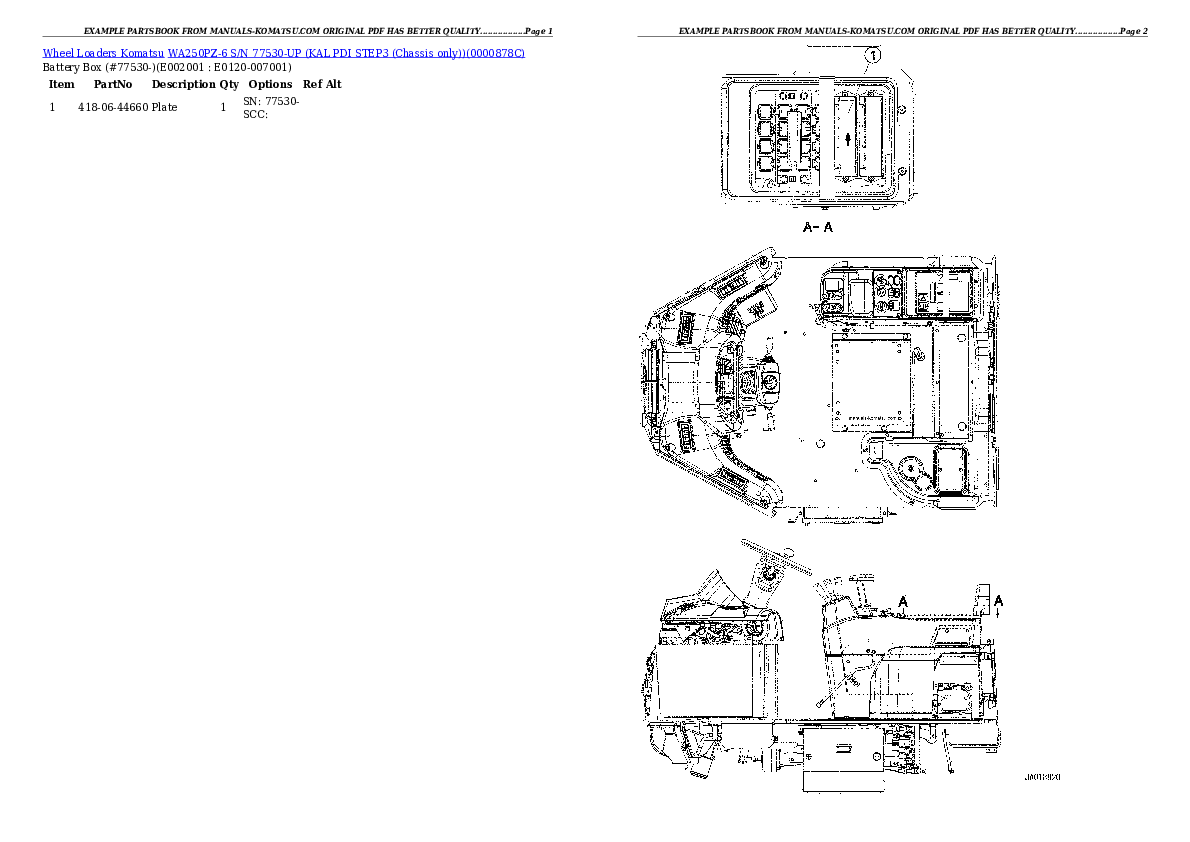 Protected: WA250PZ-6 S/N 77530-UP (KAL PDI STEP3 (Chassis only)) Partsbook