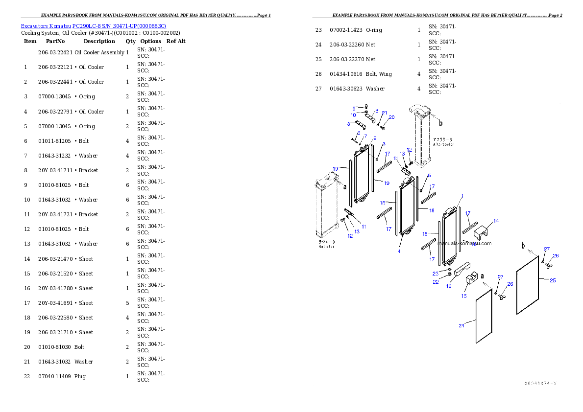 Protected: PC290LC-8 S/N 30471-UP Partsbook