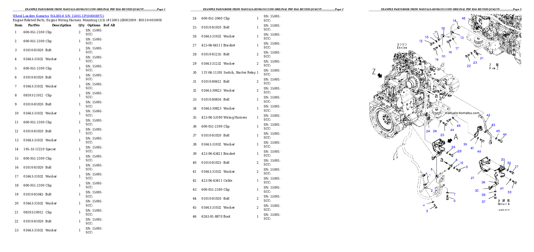 Protected: WA380-8 S/N 15001-UP Partsbook