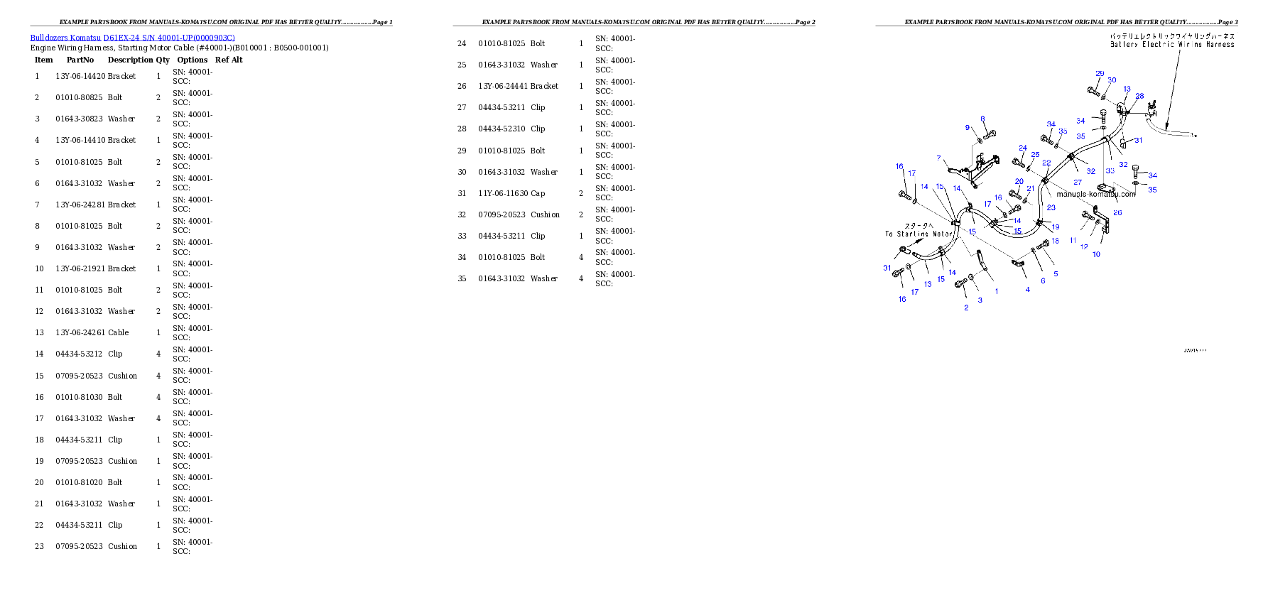 Protected: D61EX-24 S/N 40001-UP Partsbook
