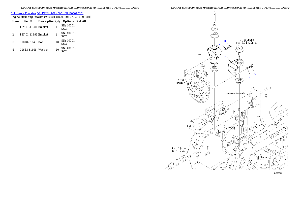 Protected: D61EX-24 S/N 40001-UP Partsbook