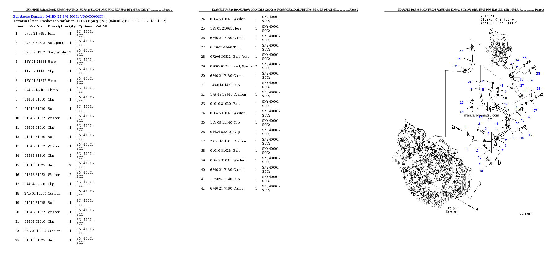 Protected: D61EX-24 S/N 40001-UP Partsbook