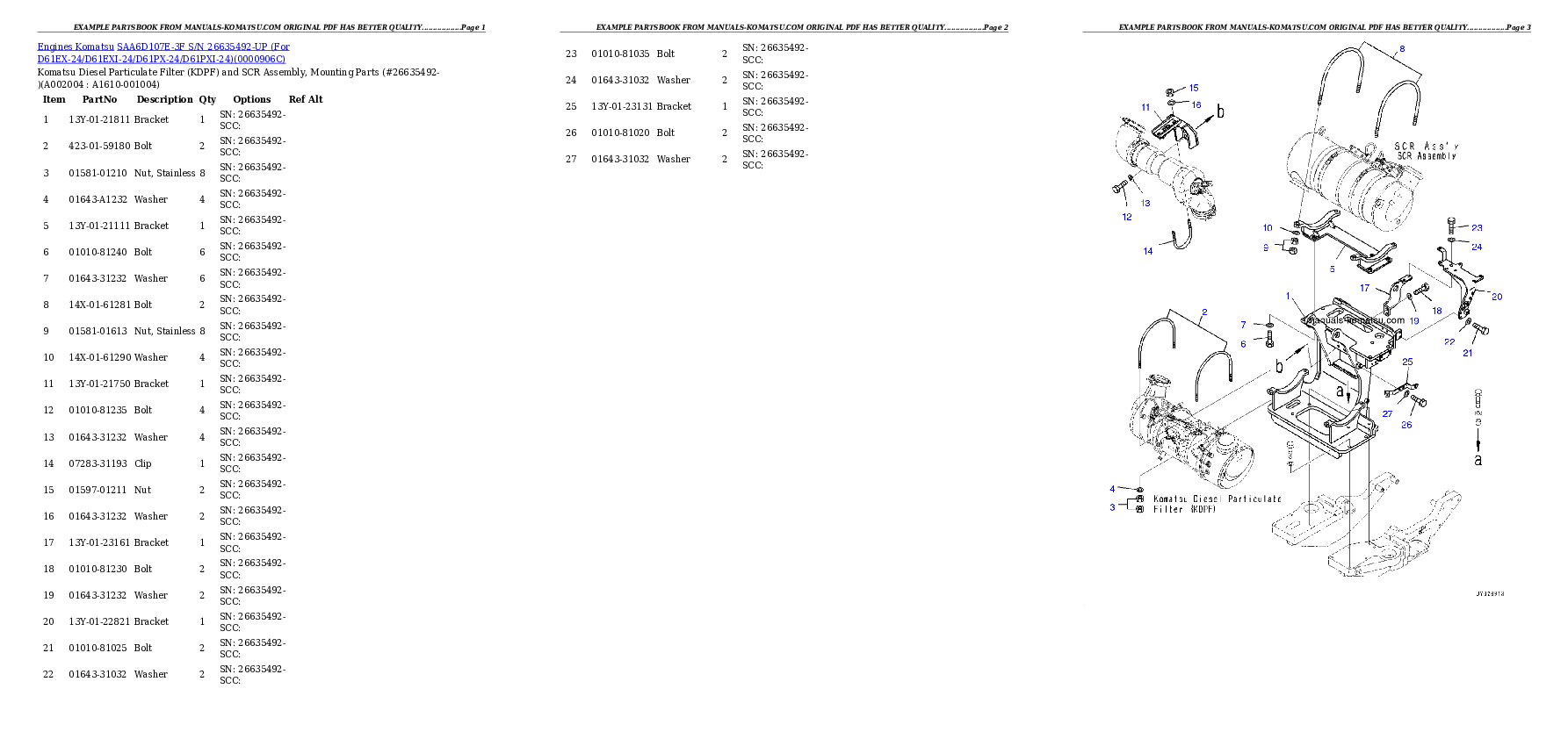 Protected: SAA6D107E-3F S/N 26635492-UP (For D61EX-24/D61EXI-24/D61PX-24/D61PXI-24) Partsbook
