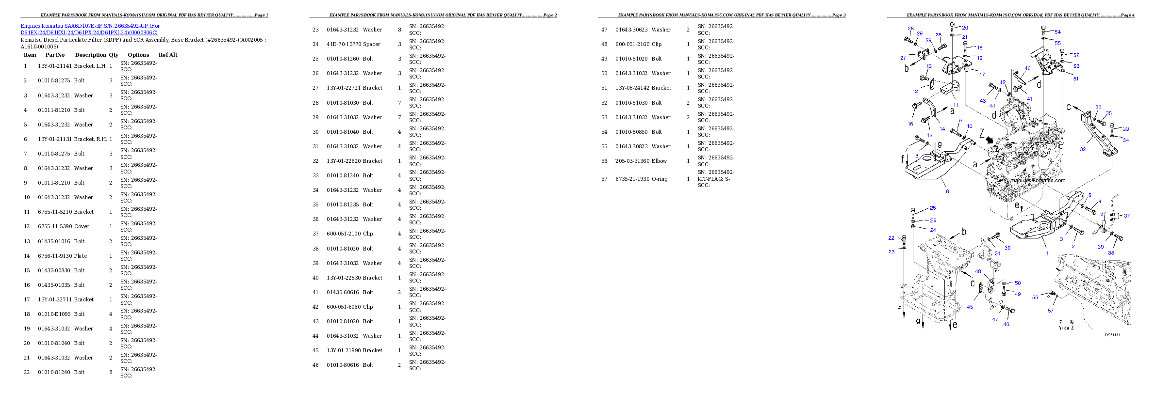 Protected: SAA6D107E-3F S/N 26635492-UP (For D61EX-24/D61EXI-24/D61PX-24/D61PXI-24) Partsbook