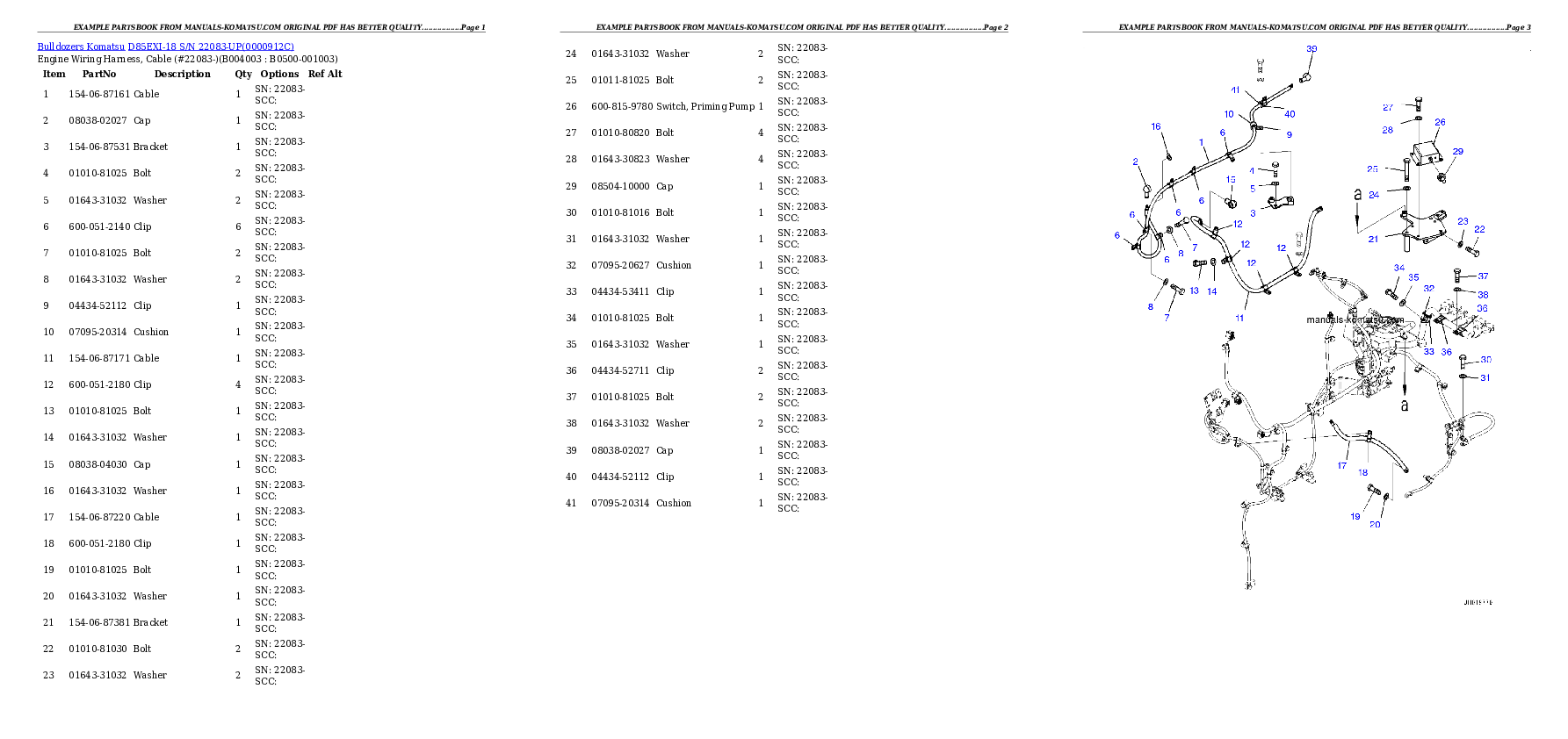 Protected: D85EXI-18 S/N 22083-UP Partsbook