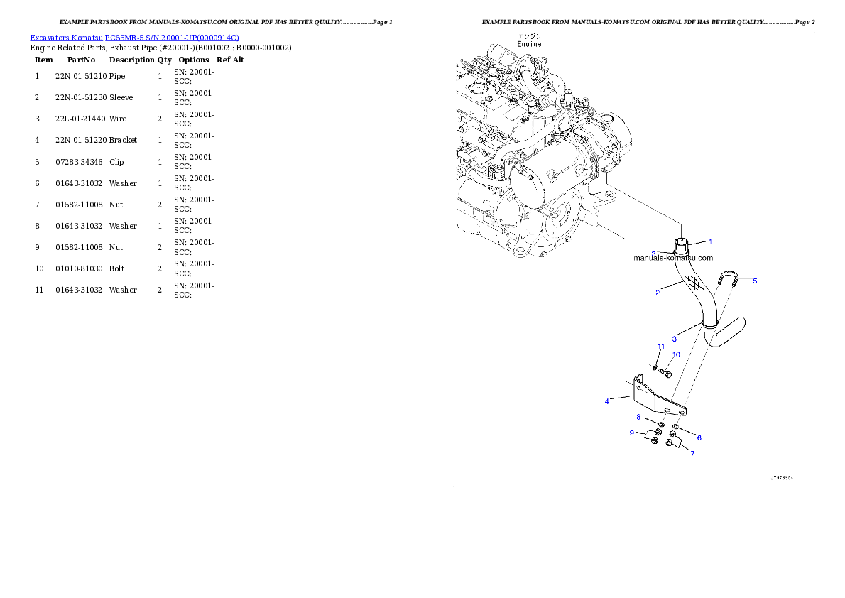 PC55MR-5 S/N 20001-UP Partsbook