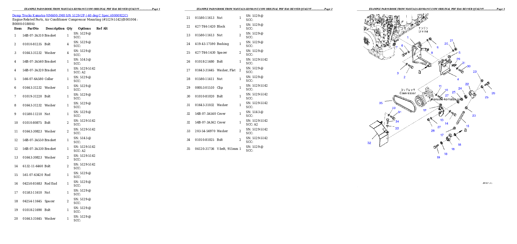Protected: HM400-3M0 S/N 5129-UP (-40 deg C Spec.) Partsbook
