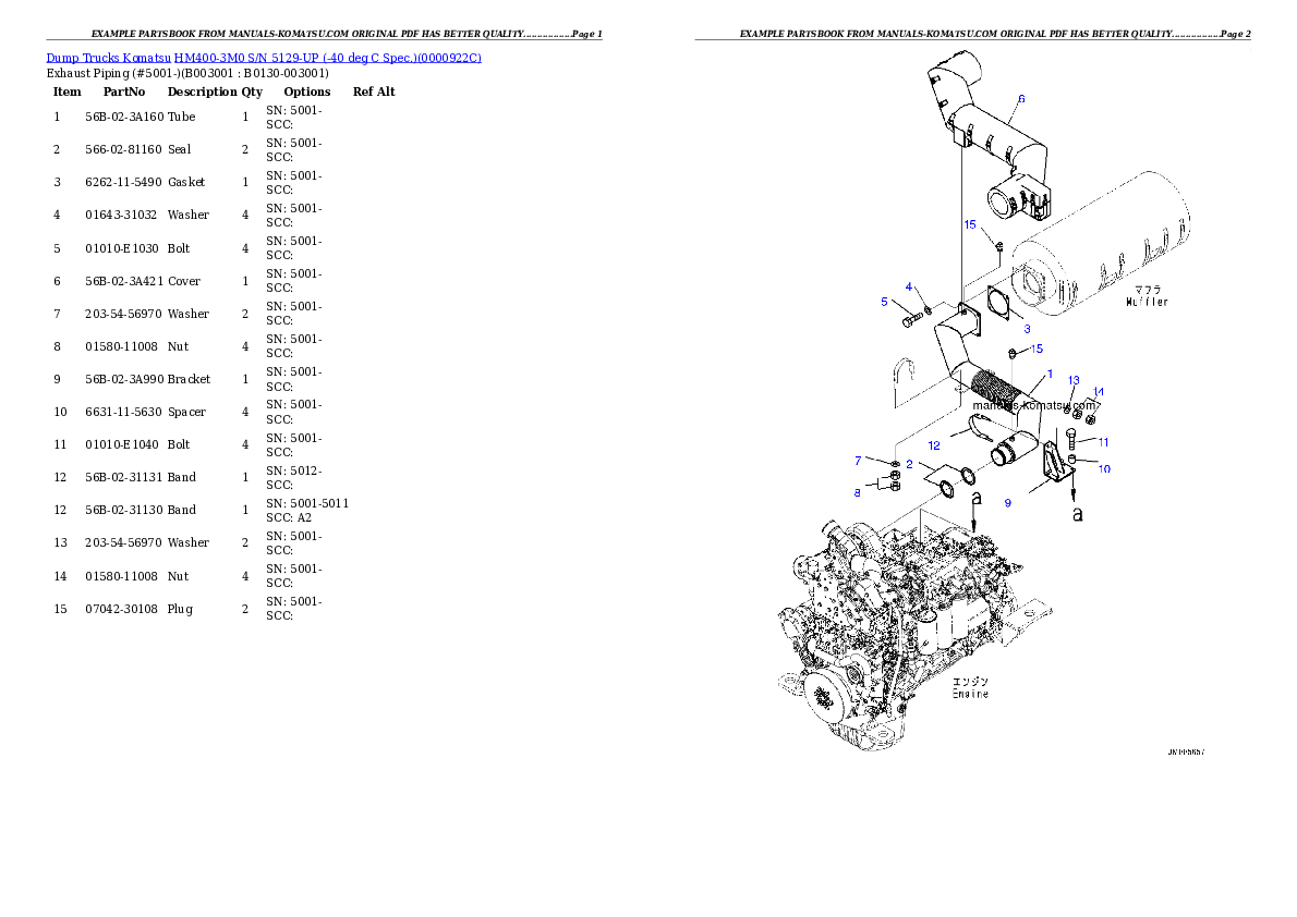 Protected: HM400-3M0 S/N 5129-UP (-40 deg C Spec.) Partsbook