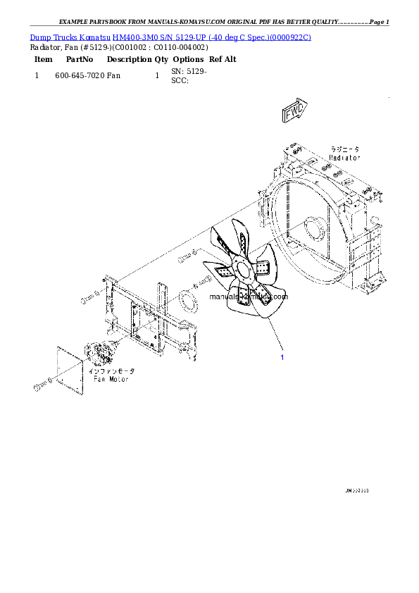 Protected: HM400-3M0 S/N 5129-UP (-40 deg C Spec.) Partsbook