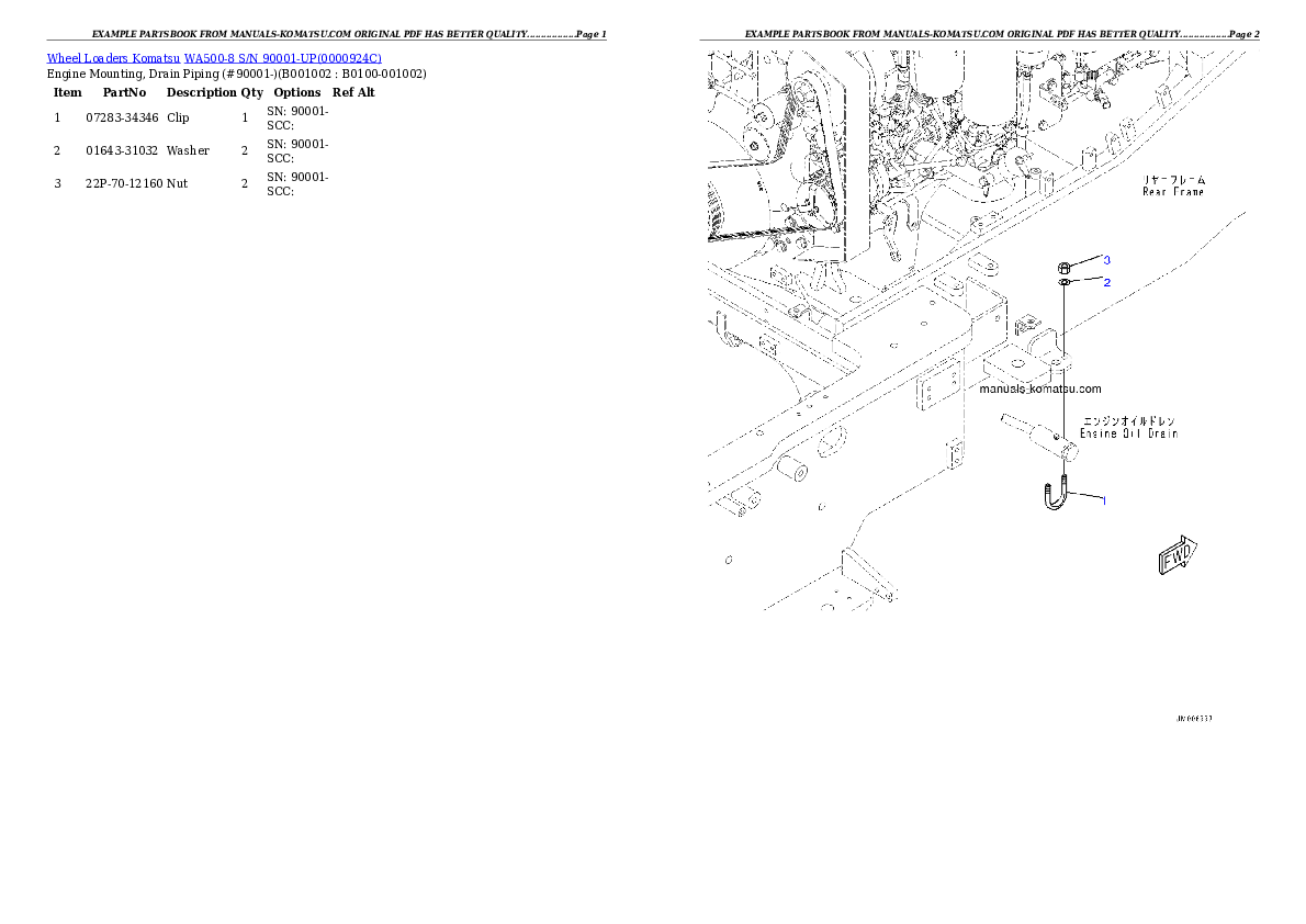 WA500-8 S/N 90001-UP Partsbook
