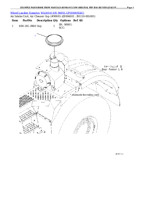 Protected: WA500-8 S/N 90001-UP Partsbook
