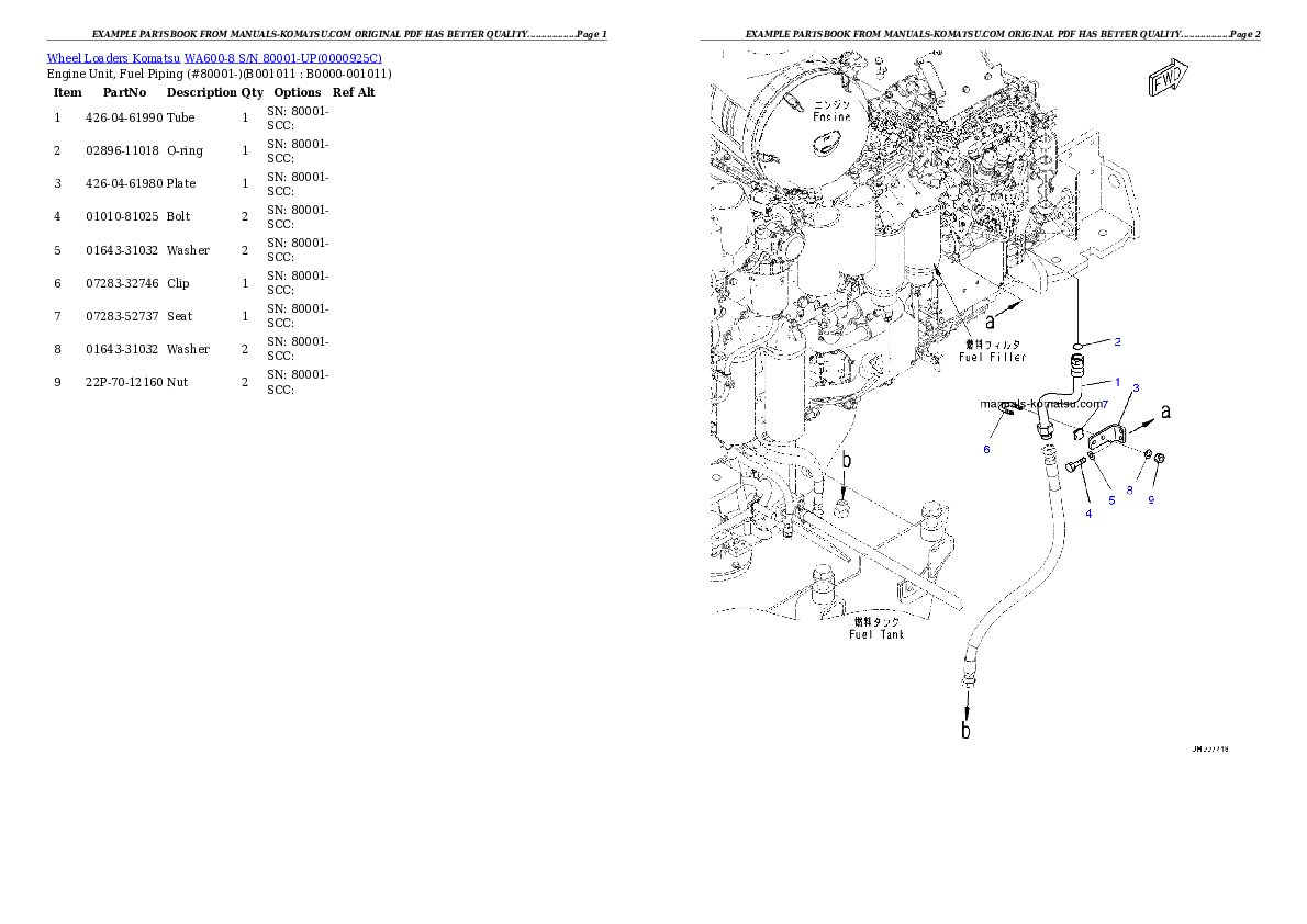 Protected: WA600-8 S/N 80001-UP (Stone Handling Spec.) Partsbook